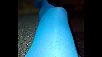Preview 2 of Gang Bang Ebony Wife - Blue tights 2
