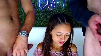 Preview 1 of Tamal Sex - petite gives amazing blowjobs to these huge cocks