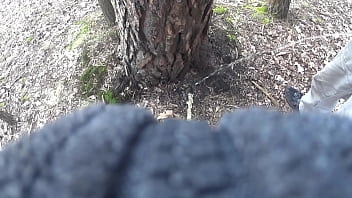 Preview 1 of Sunny Leone Show Porn Toys - boys pissing together a big foamy puddle at a tree