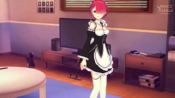 Preview 1 of Body Massage Centre Sexy Bf - Loving Ram rides you in romantic atmosphere - Re Zero
