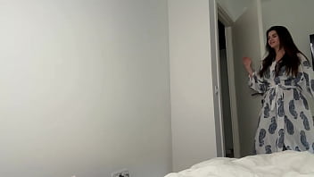 Preview 1 of Pink Velvet 2 - Stepson caught his stepmother with milky boobs in her bedroom