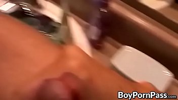 Preview 4 of Hot Six Girls - Big dick twink Zack Randall jerking if off in the bathroom
