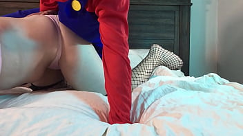 Preview 4 of Teen Wettest Blowjob Ever - Mario Fucks Sexy Trans Woman in Chastity