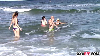 Preview 1 of Punietta Figa - Spring break friends sharing a cock