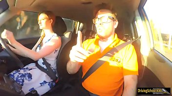 Preview 1 of Lisa Paradise - Zara Durose boned to pass driving lesson