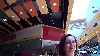 Preview 2 of Butt And Big Boobs Step Mom - Stellar czech teen is seduced in the mall and drilled in pov