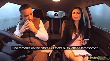 Preview 1 of All Public Disgrace Video - Driving instructress Jasmine Jae 3some