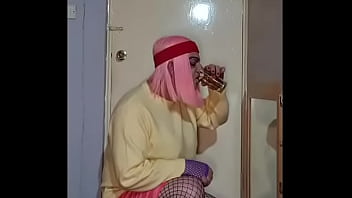 Preview 3 of Anal Tong Thuy - crossdressing sissy really wants to swallow another mans pee on cam