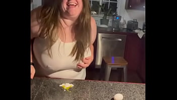 Preview 2 of Findfree Croosdressers In - BBW Smashes Egg With Big Boobs