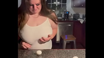 Preview 1 of Findfree Croosdressers In - BBW Smashes Egg With Big Boobs