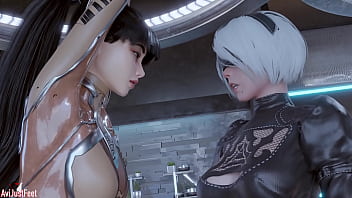 Preview 2 of Father Sex Baby - Stellar Blade Tickling 2B and Bayonetta