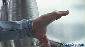 Preview 2 of Shemale Neveah Skyy - Petite babes toes cummed