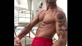 Preview 3 of Mom Baths Teen Son After School - FLEXING AT BEACH