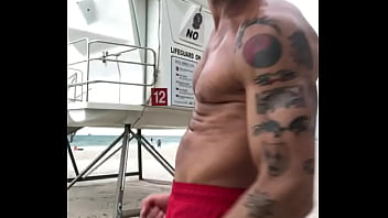 Preview 1 of Mom Baths Teen Son After School - FLEXING AT BEACH