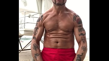 Preview 4 of Mom Baths Teen Son After School - FLEXING AT BEACH