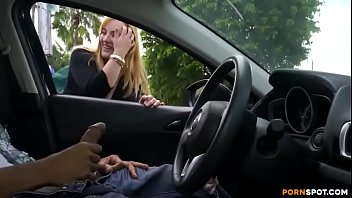 Preview 2 of Indian Bj Lesson - Cute blonde gives me nice handjob in public parking lot.MP4