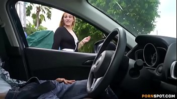 Preview 1 of Indian Bj Lesson - Cute blonde gives me nice handjob in public parking lot.MP4