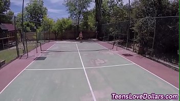 Preview 1 of Naked Country Walk - Real teen sucks on court