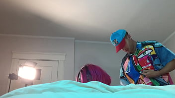 Preview 1 of Two Babe One Guy - Artist Fucks Trans in Chastity