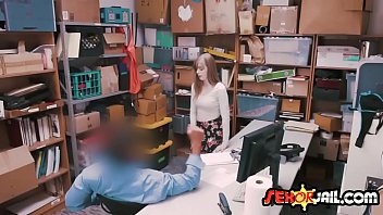 Preview 2 of Sodafraika Night Cok Sax - Teenage shoplifter Dolly Leigh screams while riding security guard&#039_s cock