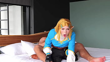 Preview 2 of Gay 19 - Zelda Deepthroats and Fucks Passionately in Ass and Pussy till Cum Inside - POV Cosplay