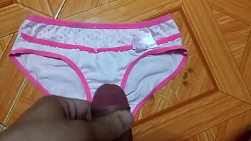 Preview 3 of Anal 3min - Sịp viền hồng thủy chung  | Cum on panties compilation the best!