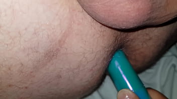 Preview 3 of Interracial Shemal - Fucking my ass with her blue vibrator