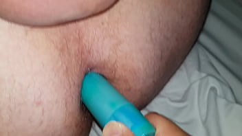 Preview 1 of Interracial Shemal - Fucking my ass with her blue vibrator