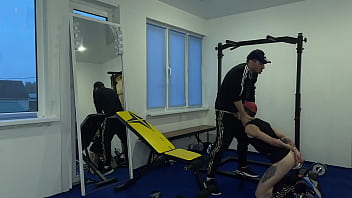 Preview 2 of Crazy Dad Fuck Daughter - The coach fucked the twink during sports training and cummed profusely in his mouth