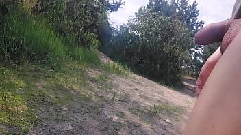 Preview 1 of Publica Againt - Young twink exhibitionist does a nude beach cruising and shows off his dick with a public jerkoff