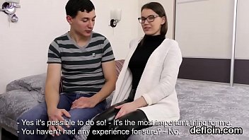 Preview 1 of Mother Forcad - Cuddly chick stretches spread vulva and gets deflowered