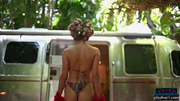 Preview 3 of Xenia Xood - Trailer park blonde is hot and petite and doesnt mind to show it
