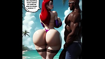 Preview 4 of Shering Wife Fat Cok - Jessica Rabbit x Big Black Cock - Parody cartoon sex