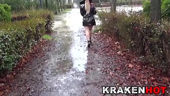Preview 1 of Boy Fucking The - Provocative AyesaX showing her body at the park