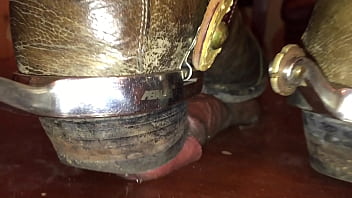 Preview 1 of School For Seduction Movies - Cowboy master takes advantage of his &#039_s cock in trample table