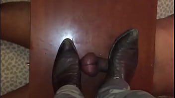Preview 2 of Bulle Doll - Cowboy boot master taps black cock/balls