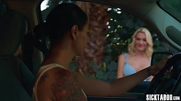 Preview 1 of Donlod Bokep Nela Karisma - Big tits Asian MILF lesbian Dana Vespoli fucks blonde lesbian Kenna James in the car