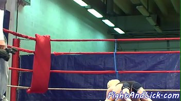 Preview 1 of Japan Xvideo Sexy - Lesbian babe licks pussy in a boxing ring