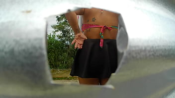 Preview 3 of Megan Vaughn Black Beauties - Mujer grabada en cabina al aire libre