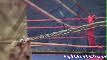 Preview 3 of Tied Up Electro - Busty lesbo fingers a beauty after wrestling