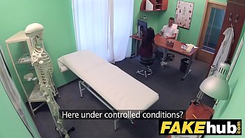 Preview 2 of Monterrey Esposa - Fake Hospital Shy brunette has explosive orgasms when fucking her doctor