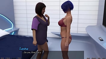 Preview 1 of Hot Sexy Bhabibig Boos Video In - Stranded In Space #152 - Cute Virgin Girl Next Door CUMS HARD After Big White Dick And Busty Blue Hair Milf Touch Her