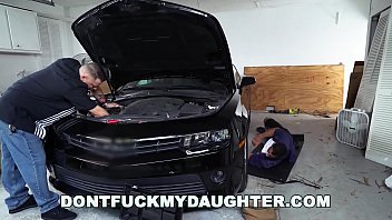 Preview 1 of Exotic Inch - 18yo Teen Lilly Ford Fucks &#039_s Mechanic Friend (dfmd15754)