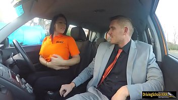 Preview 2 of Bff Dance - Big juggs examinee gets boned in the car