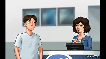 Preview 1 of Mexicana Esposas Chocho Peludo - Summertime Saga - Manager&#039_s Daughter sucked my Dick behind the front desk at work - KimmyToons