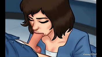 Preview 4 of Mexicana Esposas Chocho Peludo - Summertime Saga - Manager&#039_s Daughter sucked my Dick behind the front desk at work - KimmyToons