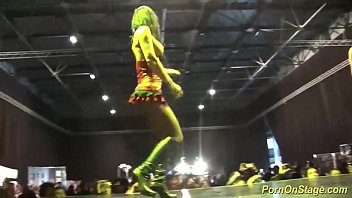 Preview 1 of Sunnyleon Sixy Purn - threesome sex show on public stage