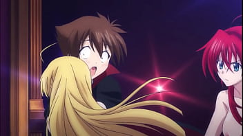 Preview 3 of Dad Birthday Gift - Rias and Asia beg Issei to touch their boobs