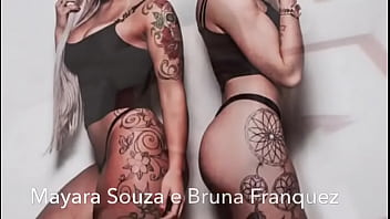 Preview 1 of Riding Cock Legs - Bruna Franquez dando a bucetinha pra Mayara chupar (trailer)