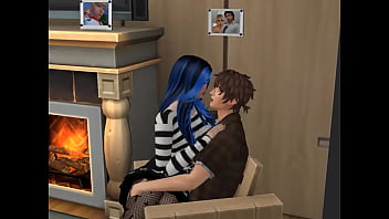 Preview 1 of Lamba Sex - Threesome with hot blue-haired woman and a blonde Japanese woman
